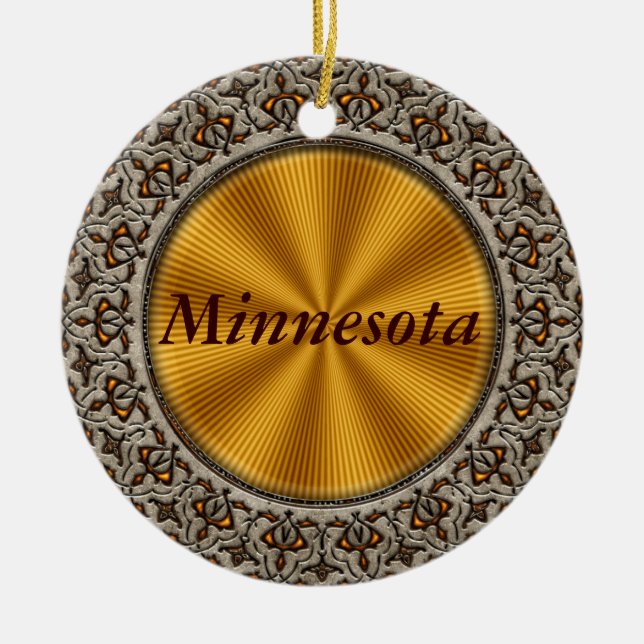 Minnesota Ceramic Tree Decoration (Front)