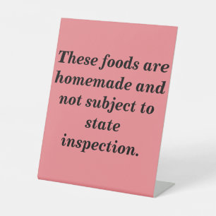 Minnesota Cottage Food Law Table Signage Sign
