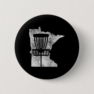 Minnesota Disc Golf State With Basket Distressed G 6 Cm Round Badge