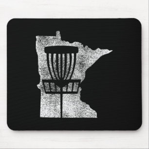 Minnesota Disc Golf State With Basket Distressed G Mouse Mat