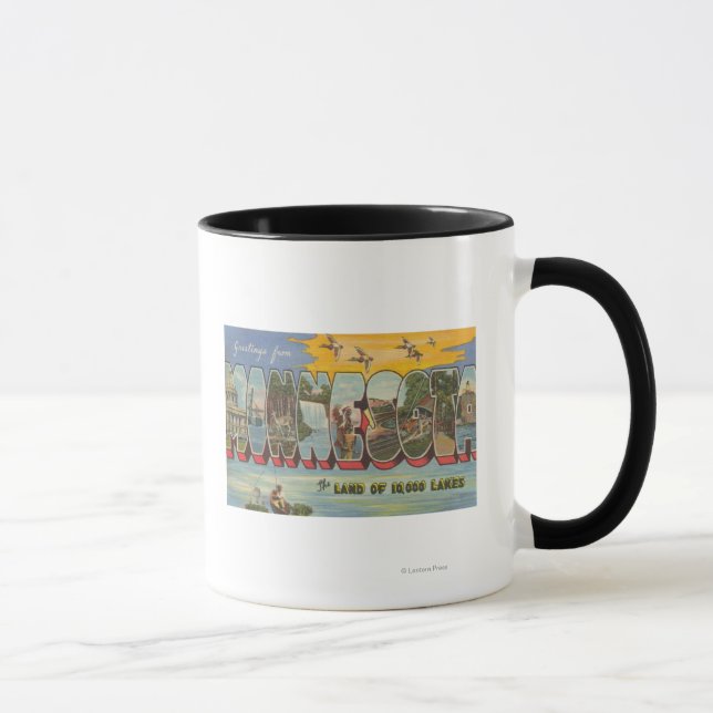 Minnesota (Ducks) - Large Letter Scenes Mug (Right)