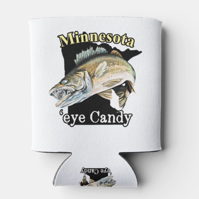 Minnesota 'Eye Candy Funny Walleye Fishing Can Cooler (Back)