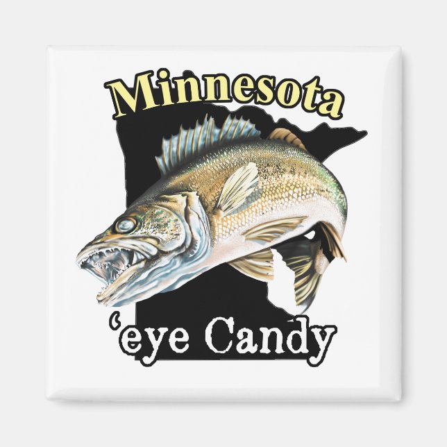 Minnesota 'Eye Candy Funny Walleye Fishing Magnet (Front)