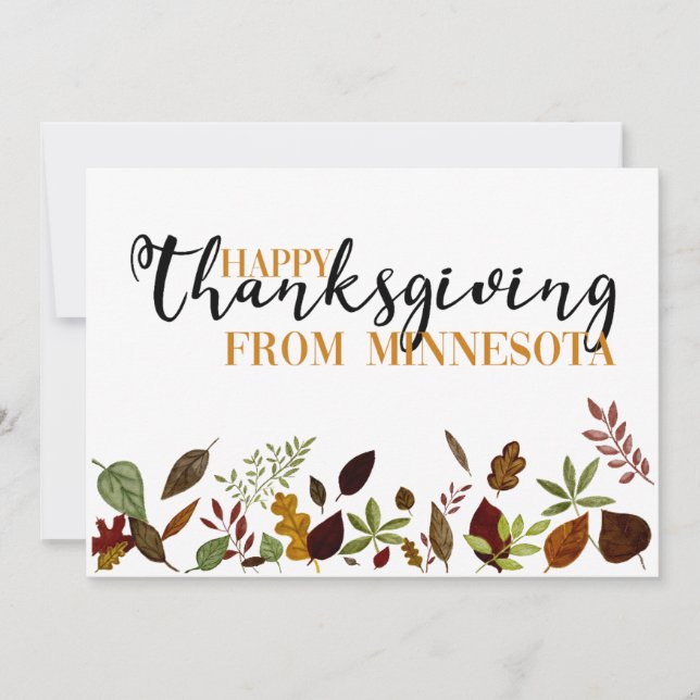 Minnesota Fall Foliage Thanksgiving Card (Front)