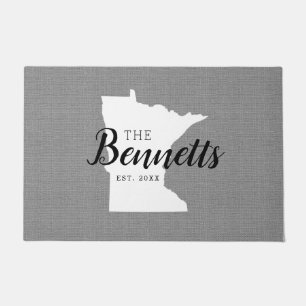 Minnesota Family Monogram State Doormat