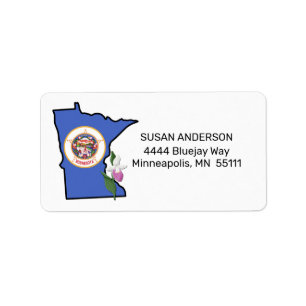 Minnesota Flag and Flower Showy Lady’s Slipper Label