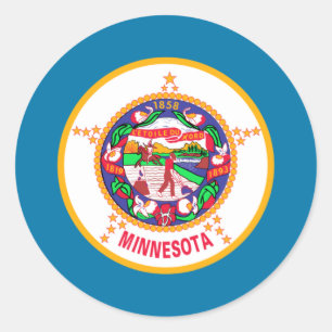 Minnesota Flag Classic Round Sticker