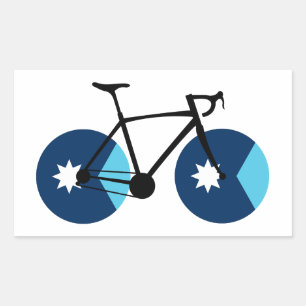 Minnesota Flag Cycling Rectangular Sticker