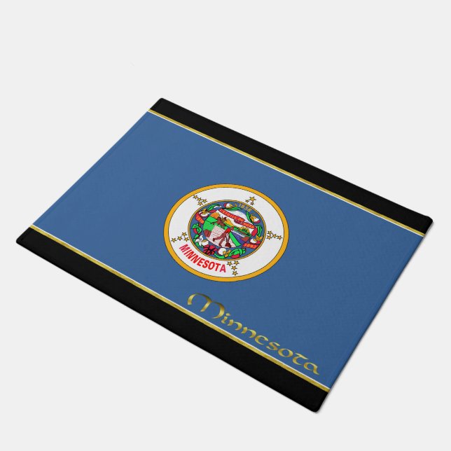 Minnesota flag doormat (Angled)