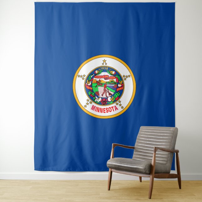 Minnesota flag tapestry (In Situ)