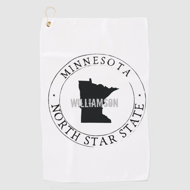 Minnesota Golf Towel State Personalised (Front)