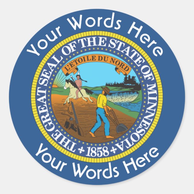 Minnesota Great Seal Custom Sticker (Front)