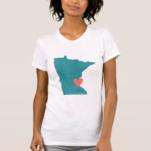 Minnesota Heart shirt (turquoise) - Customisable!