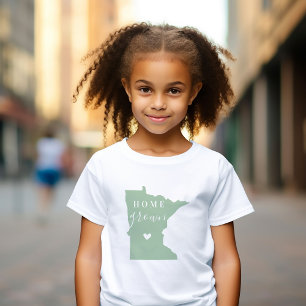 Minnesota Home Grown   Editable Colours State Map Baby T-Shirt