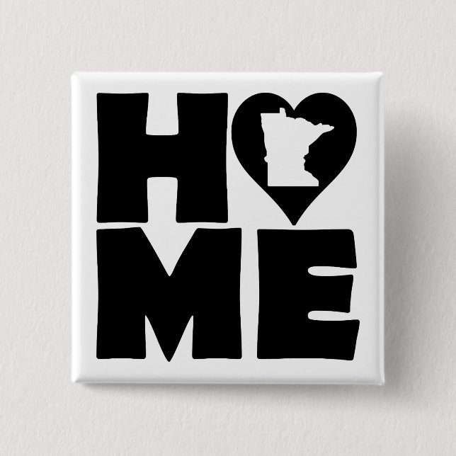 Minnesota Home Heart State Button Badge Pin (Front)