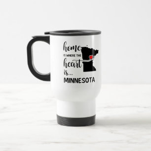 Minnesota home is where the heart is travel mug