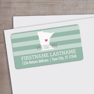 Minnesota Home State Love with Custom Heart Label