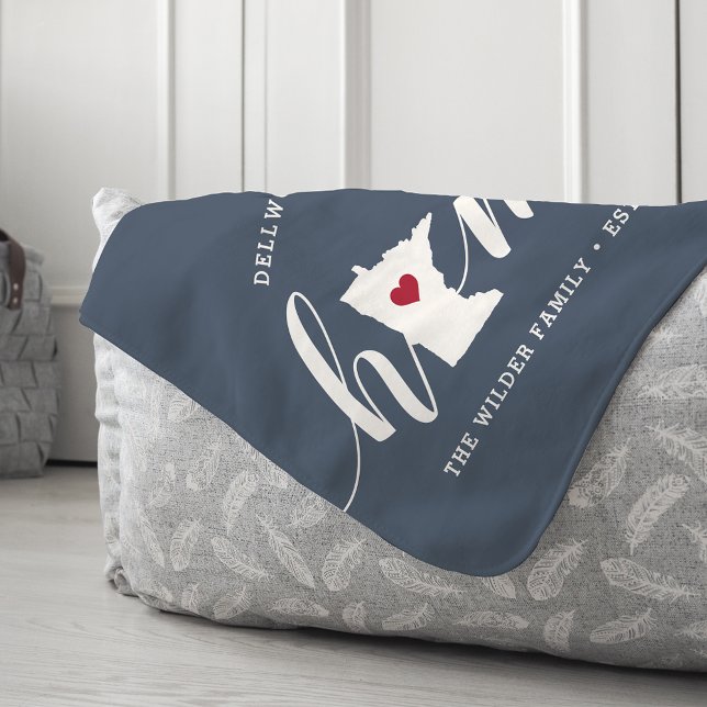 Minnesota Home State Personalised Sherpa Blanket (Creator Uploaded)
