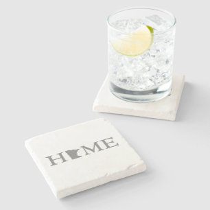 Minnesota Home State Word Art Stone Coaster