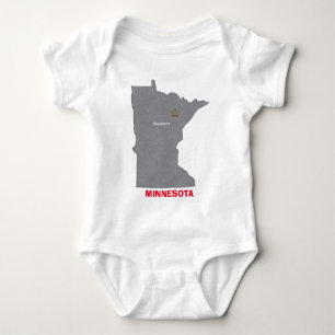MINNESOTA Home Town Personalised Map Baby Bodysuit