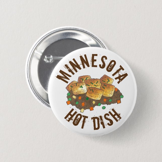 Minnesota Hot Dish Tater Tot Casserole 6 Cm Round Badge (Front & Back)