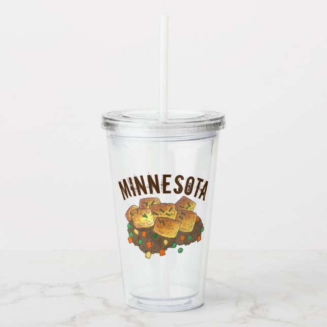 Minnesota Hot Dish Tater Tot Casserole Acrylic Tumbler (Front)