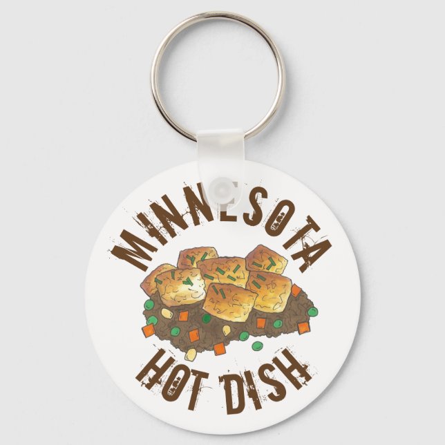 Minnesota Hot Dish Tater Tot Casserole Key Ring (Front)