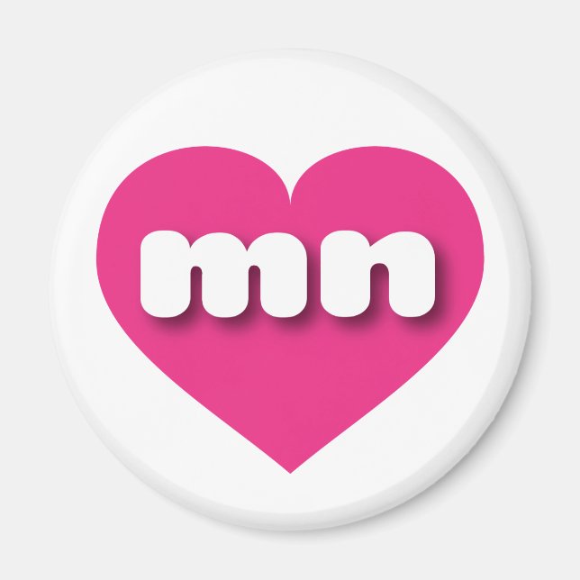 Minnesota hot pink heart - I love mn Magnet (Front)
