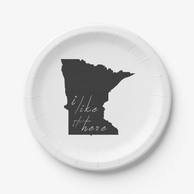Minnesota I Like It Here Paper Party Plates (Front)