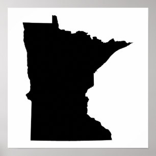 Minnesota in Black and White Poster