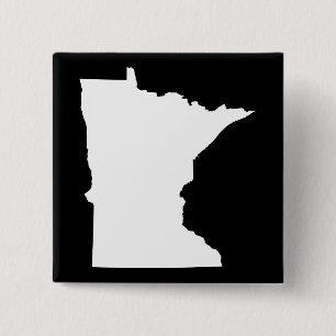 Minnesota in White and Black 15 Cm Square Badge
