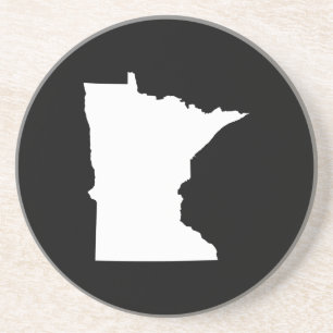 Minnesota in White and Black Coaster
