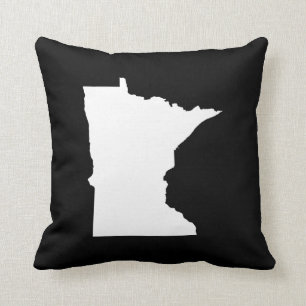 Minnesota in White and Black Cushion