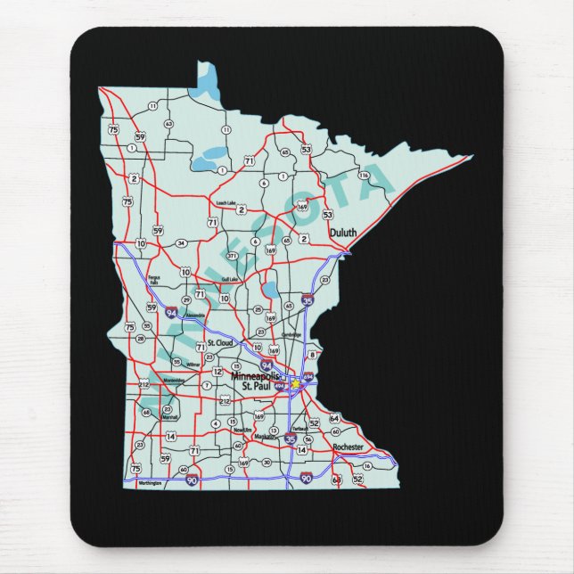 Minnesota Interstate Map Mousepad (Front)