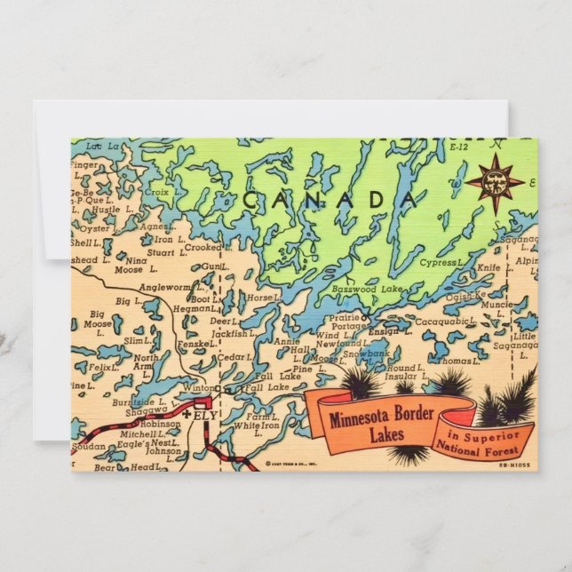 Minnesota Lakes Map Card (Front)