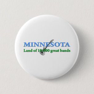 Minnesota - Land of 10,000 Bands 6 Cm Round Badge