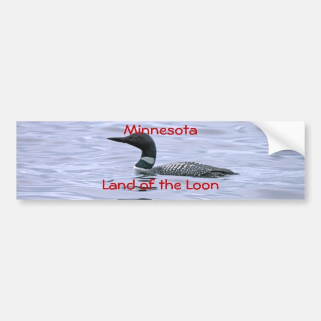 Minnesota land of the Loon Bumper Sticker (Front)
