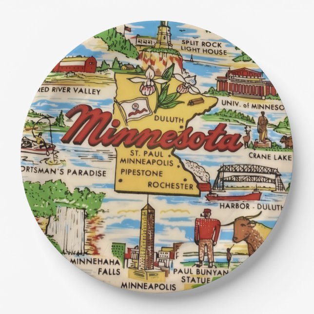 Minnesota Landmarks Party Plates (Front)