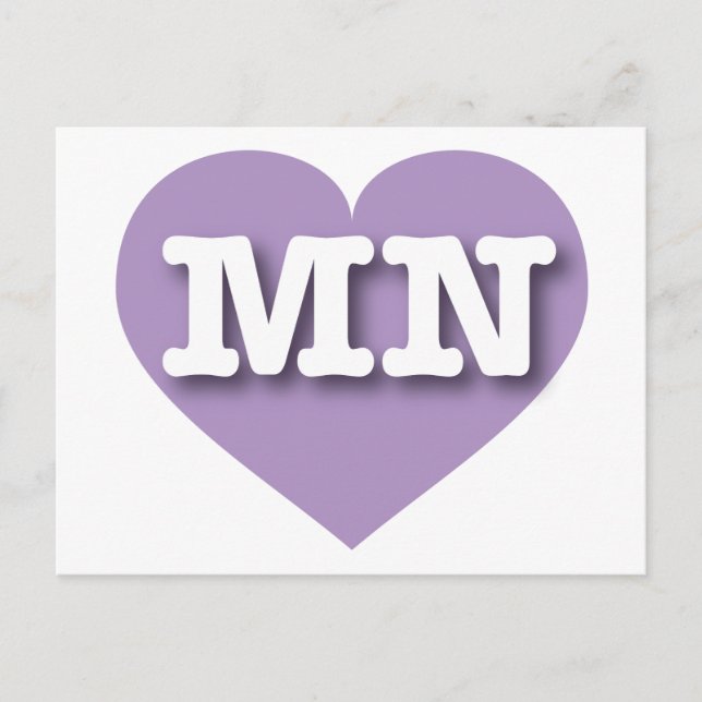MInnesota Lavender Heart - I love MN Postcard (Front)
