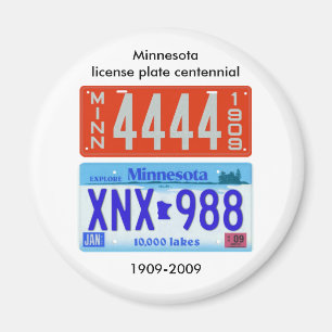 Minnesota license plate centennial magnet