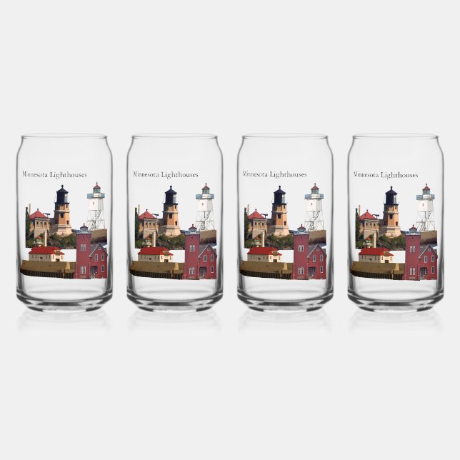Minnesota Lighthouses can glasses (Front)