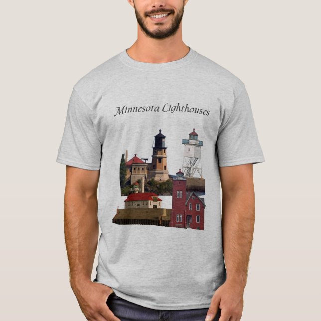 Minnesota Lighthouses shirt black lettering (Front)