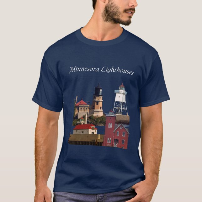Minnesota Lighthouses shirt white lettering (Front)