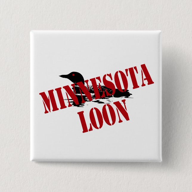 Minnesota Loon 15 Cm Square Badge (Front)