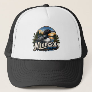 Minnesota Loon Bird Nature Art Trucker Hat