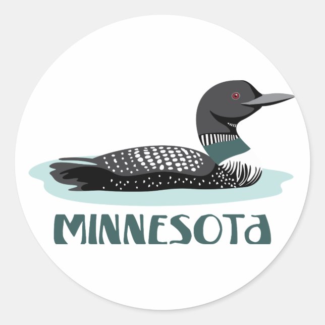 Minnesota Loon Classic Round Sticker (Front)