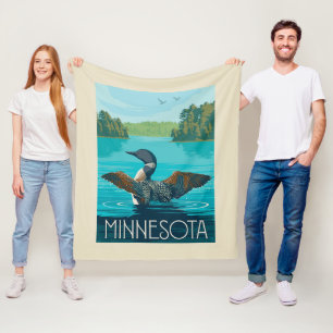 Minnesota   Loon Fleece Blanket