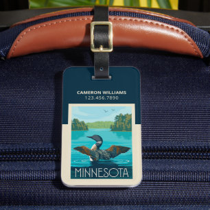 Minnesota   Loon Luggage Tag