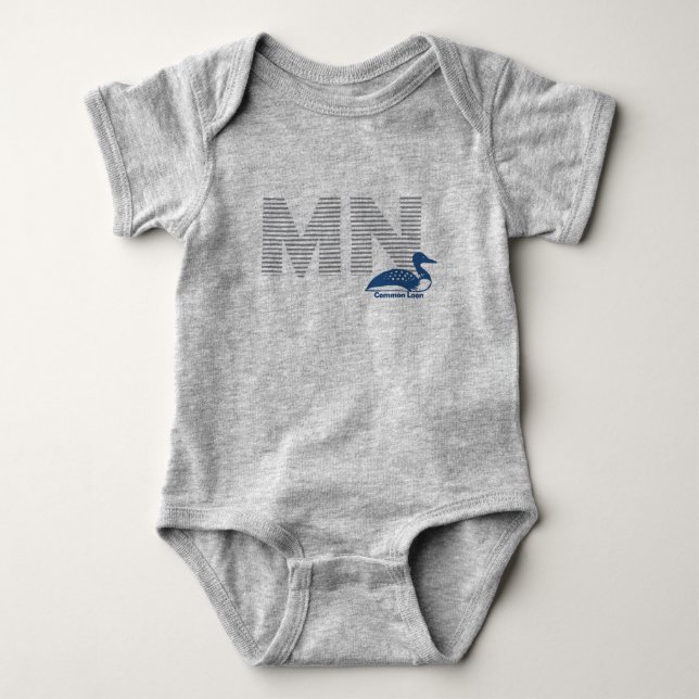 Minnesota loon onsie baby bodysuit (Front)