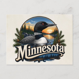 Minnesota Loon State Bird Art Postcard